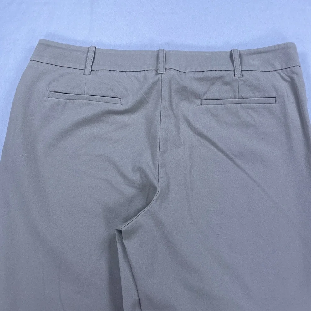 Talbots Signature Straight Leg Pants Womens 12 Tan Khaki Cotton Stretch Chino
